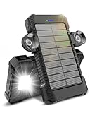 Solar Powerbank 26800 mAh mit Saugnapfhalterung, Solar Ladegerät Externe...