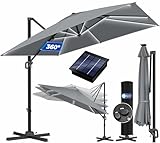 KESSER® Sonnenschirm LED Solar Ampelschirm SUN XL 300 x 300 cm Inkl....