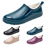 Richymfa Regenstiefel für Damen, rutschfest, leicht, mit Fell,...
