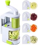 SCANTEE Spiralschneider Gemüse 4 in 1, Zucchini Spaghetti Schneider mit...