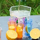 6 Schnapsglas-Spender mit Halterung, verstellbare Lochzahlen, für...