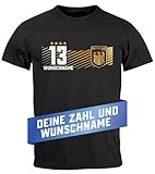 MoonWorks® Herren T-Shirt Deutschland Trikot personalisiert mit Name...