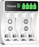 HiQuick Akku Ladegerät, mit LCD Anzeige, für NI-MH NI-CD AA/AAA Akkus,...