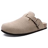 Beslip Wildleder Clog für Damen Weiches Kork Fußbett Leder Pantoletten...