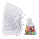 Witgift 50 Stück Organzasäckchen Geschenkbeutel Geschenksäckchen 5x7...