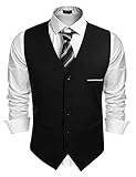 COOFANDY Herren Weste Anzugweste V-Ausschnitt Slim fit Formale Hochzeit...