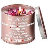 PRSTENLY Hochzeitstag Geschenke für Frauen, 9OZ Lavendel Kerze, Ich Liebe...