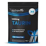 Taurin Tabletten 1000mg - 180 L Taurin Tabletten - für Pre Workout, Gym,...