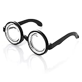 KarneLux Nerd Brille Schwarz - Lustiges Hornbrille ohne Stärke - Kostüm...