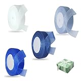 4 Rollen Organzaband, 45m × 20mm Geschenkband Blau Schleifenband...