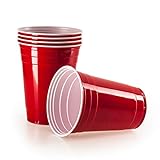 Vivaloo 50 wiederverwendbare Trinkbecher - Bierpongset Red Cups, Rote Beer...