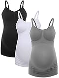 HOFISH Damen Umstands-Tanktops, ärmellos, mit integriertem BH zum Stillen,