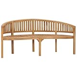 Eleganz Bananenbank 180 cm aus fein geschliffenem Teak-Hartholz mit...