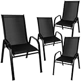 Gardlov Gartenstühle Stapelbar 4 Stück bis 150 kg - Klappstuhl 88 x 71 cm...
