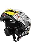 NIBHZ Motorradhelm Herren Motorradhelm Klapphelm Schwarz Mit Sonnenblende...
