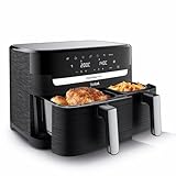 Tefal Dual Easy Fry Heißluftfritteuse Doppelkammer, 5,2/3,1 L...