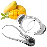 ZSMJAER Set of 2 Mangoschneider mit Fruchthalter, Spalter Edelstahl, Mango...