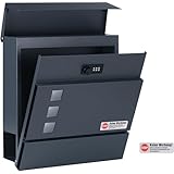 Zedelmaier Briefkasten Wandbriefkasten mit Zahlenschloss Postkasten...
