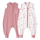 Looxii 2er Pack Baby Sommerschlafsack mit füßen 0.5 Tog Schlafsack Baby...