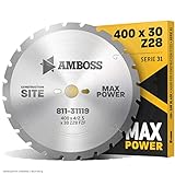 Amboss - HM Kreissägeblatt Ø 400 mm x 4 mm x 30 mm | Für Paletten, Holz...
