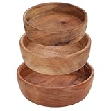 com-four® 3-teiliges Schälchen-Set aus Akazienholz - runde Deko-Schalen -...