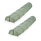 Relaxdays Folientunnel, 2er Set, 2,9 m Länge, PE-Folie mit...