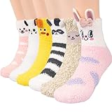 Yunkctuk 6 Paar Kuschelsocken Damen, Herbst Winter Warme Flauschige Socken...