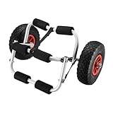 Wiltec Faltbarer Alu Kanuwagen bis 45 kg, Transportwagen für Boote, Kanus...