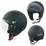 A-Pro Motorradhelm Motorrad Roller Jet Helm Scooter Homologiert Avio Visor...