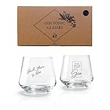 Gin Tonic Gläser - 2er Geschenkset mit typischen Gin Sprüchen | 2 x 400...