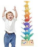 Hölzerner Musikbaum, 73cm Regenbogen Kugelturm, Regenbogen Kugelbahn,...