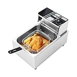 ahxyd - Elektrische Fritteuse,6L Edelstahl Kaltzonen Friteuse EF-8,220V...