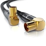 CSL - 10m 8k 4k HDTV Antennenkabel 75 Ohm 90 Grad gewinkelt - Stecker 90...