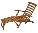 DEGAMO Deckchair Maine mit Fussteil aus Eukalyptus Hartholz,...