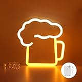 LUFEIS LED Leuchtreklame Bier, LED Neonlicht Zeichen Licht, Neonlicht 3D...