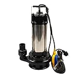 Schmutzwasserpumpe Flachsaugend, 1500W 2HP Schmutzwassertauchpumpe,...