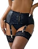 comeondear Damen Strapsgürtel Leder Strapsen Spitze Strumpfhalter mit 6...