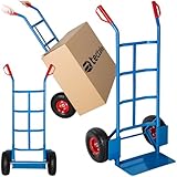 tectake® Sackkarre mit Ladeschaufel, Sackrodel mit Stahlrahmen, Räder...