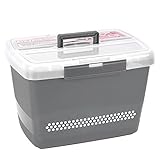 Hemline Große stabile Nähbox - Nähkoffer - Kunststoffbox (grau)