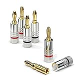 sonero® Bananenstecker 4er-Set, für alle Lautsprecherkabel mit einem...