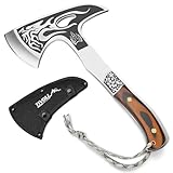 TIVOLI Camping Beil Axt mit Nylonscheide, kleine Tomahawk Wikinger Axt...