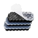 Eiswürfelform Silikon Eiswürfel Form 3er Pack 37-Fach mit Deckel ice cube...