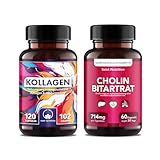Saint Nutrition® Kollagen + Cholin Bitartrat - Hyaluron Kapseln...