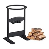 Relaxdays Holzspalter manuell, Gussstahl, HBT: 31,5 x 20,5 x 19 cm,...