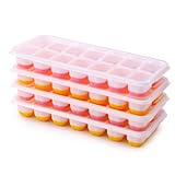 4 Pack Silikon Eiswürfelform mit Deckel BPA Frei, Eiswürfelbehälter...