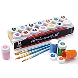 int!rend Acrylfarben Set mit Pinseln - 14 x 18ml Acryl Farben - Wasserfeste...