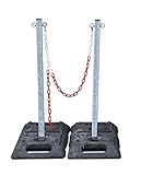 UvV Profi X40 Kettenpfosten Stahl 40 kg Set 2 x 1m x 40/40 Stahlpfosten +...