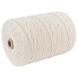 Makramee-Kordel, 1 mm x 100 m, natürliches Baumwollseil für...