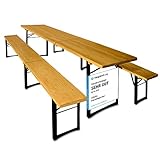 Casaria® Bierzeltgarnitur 220 cm Klappbar Stabil 3 Teilig 2X Bierbank 1x...