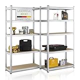 Juskys 4er-Set Lagerregal Basic 4X 180x90x40cm (HxBxT) - 3500 kg - 20...